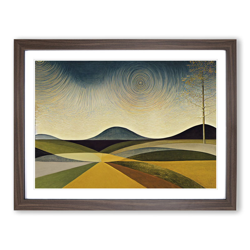 Showstopping Spring Meadow Landscape - Framed Print, 34cm H x 46cm W x 2cm D, Walnut