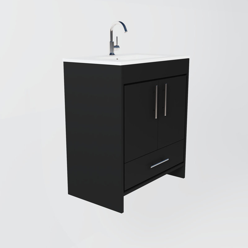 Ensemble de meuble-lavabo simple 30 po Sallisaw, Noir
