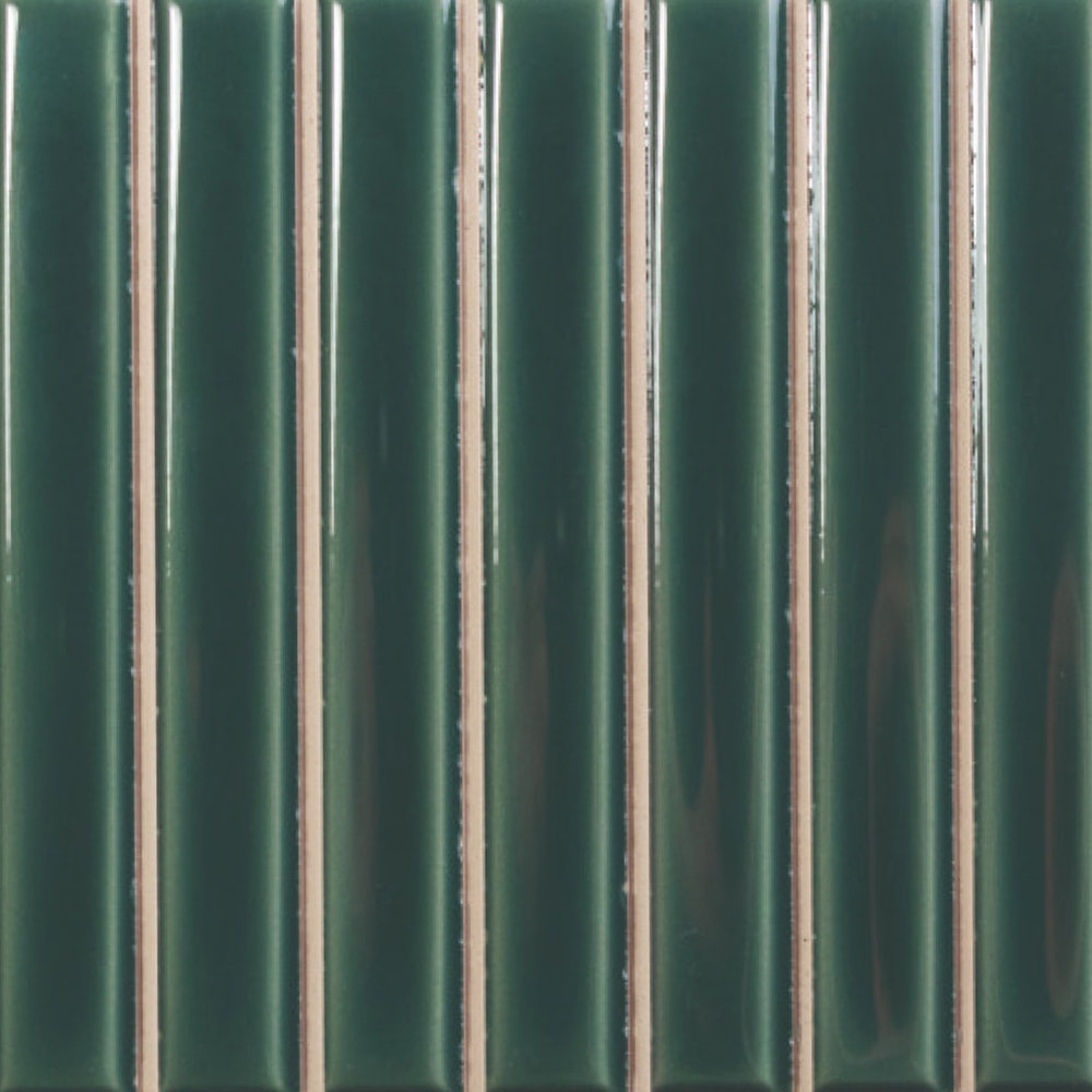 Love Bars 5" x 10" Glossy Tile, Royal Green