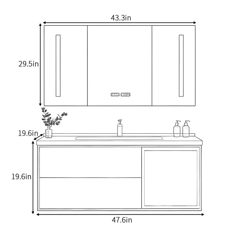 Light luxury retro bathroom cabinet