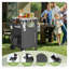 Chariot de barbecue extérieur avec plateau en acier inoxydable et cadre en métal pour la cuisson et le rangement sur la terrasse