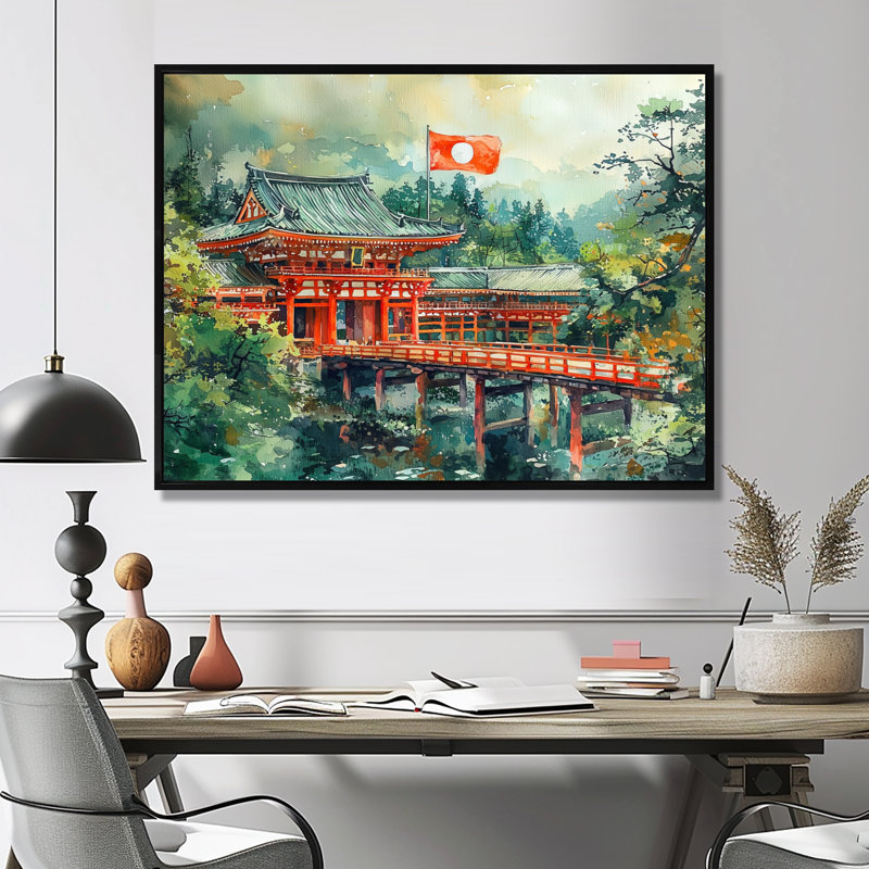 Imtihal - Landscapes Large Wall Art, Noir, noir, noir, noir, H 24 po x l 32 po, Avec cadre