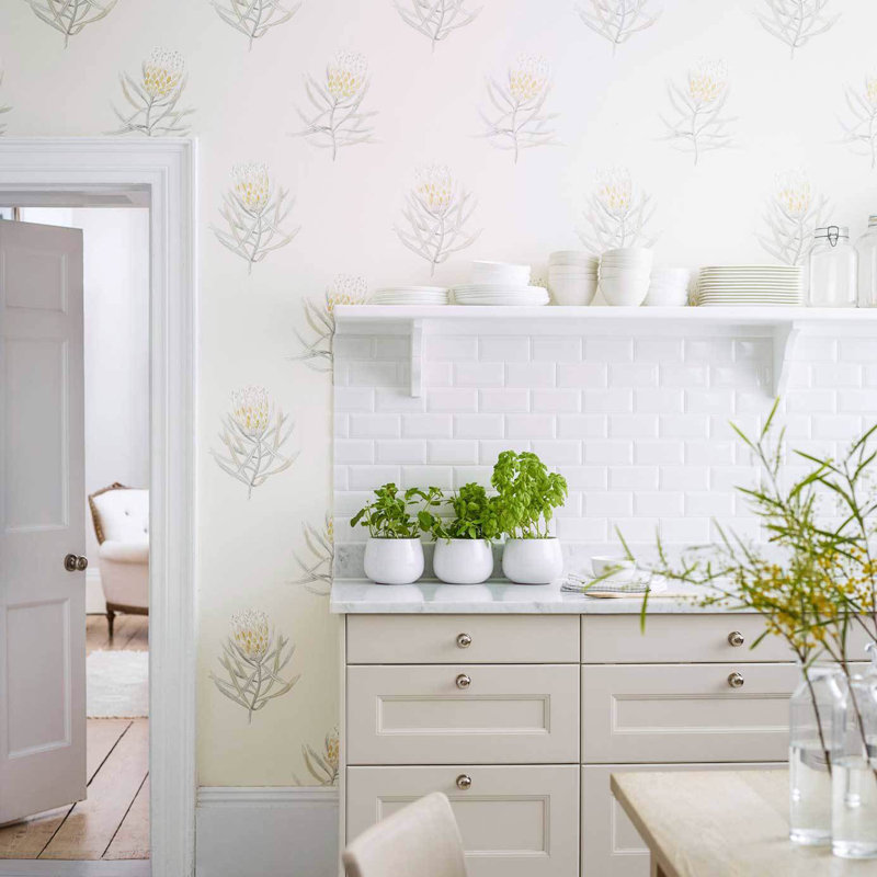 Protea Flower, Neutral/Blue