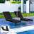 Set of 2 Chaise Lounge Cushion, 4" Thick Outdoor Lounge Chair Cushions with Non-Slip Ties, Waterproof and Fade Resistant Lounger Replacement for Patio, 21" x 72 ", Gray-124419189