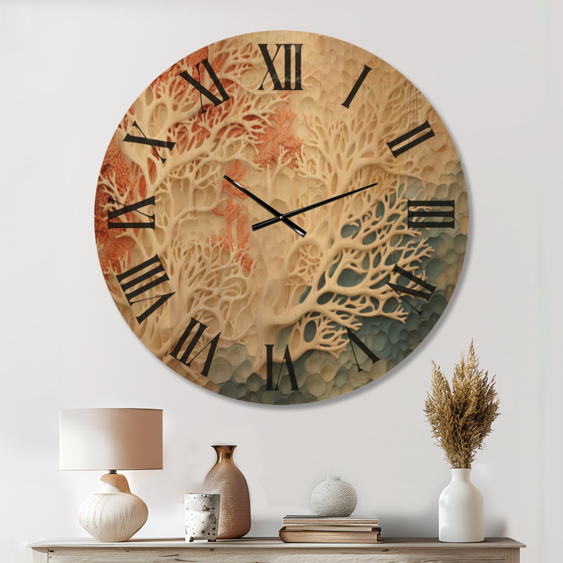 Horloge murale Coastal Coral Collage I - Extra Large Ocean, Oversized