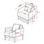 Fauteuil d'appoint avec coussin, méridienne moderne et minimaliste pour salon, chambre à coucher