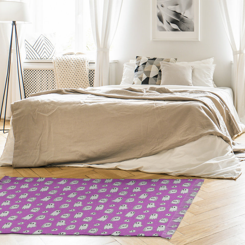 Mauve classique/Tapis décoratif blanc, Oui