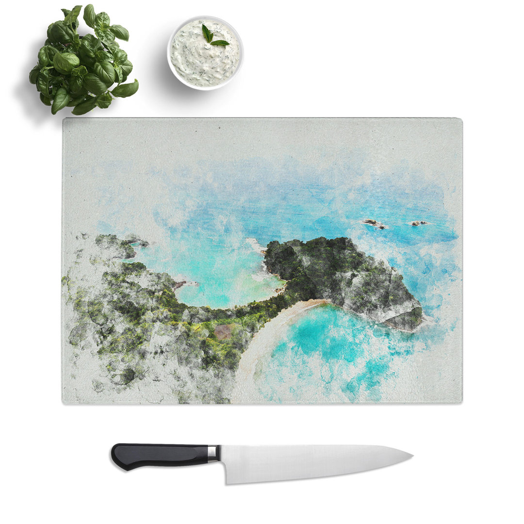 The Escondido Beach in Costa Rica Watercolour Chopping Board