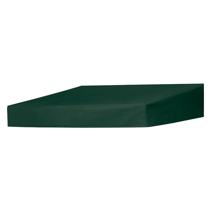 IDM Worldwide 72'' W x 21'' D Fabric Cover Retractable Door / Window Awning, Forest Green