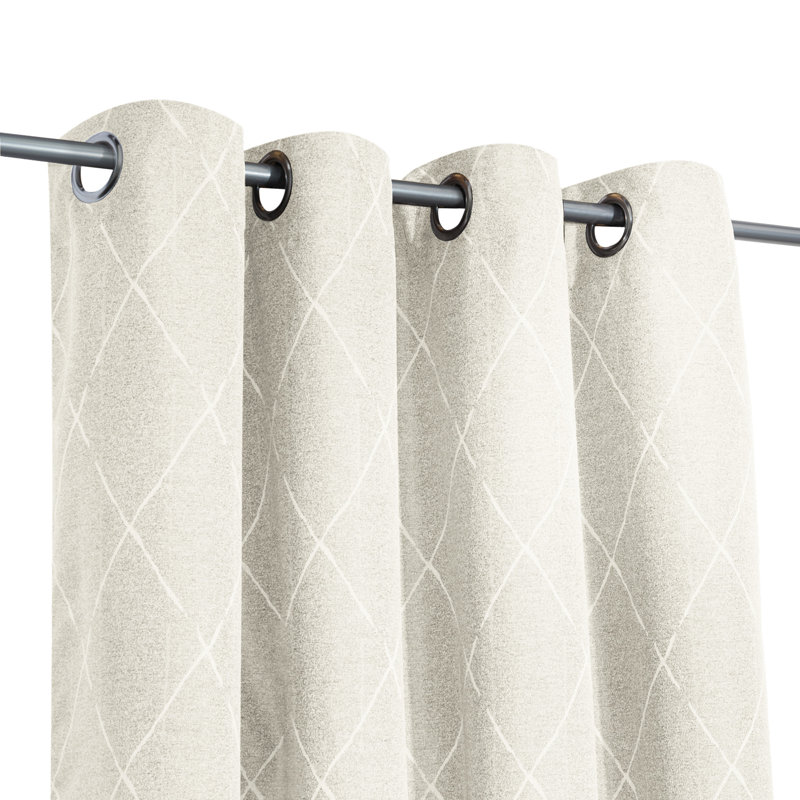 Rideau en jacquard Delaney, Blanc