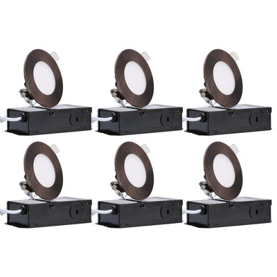 3.35'' 7 Watt Dimmable Air-Tight IC Rated LED Canless Recessed Lighting Kit