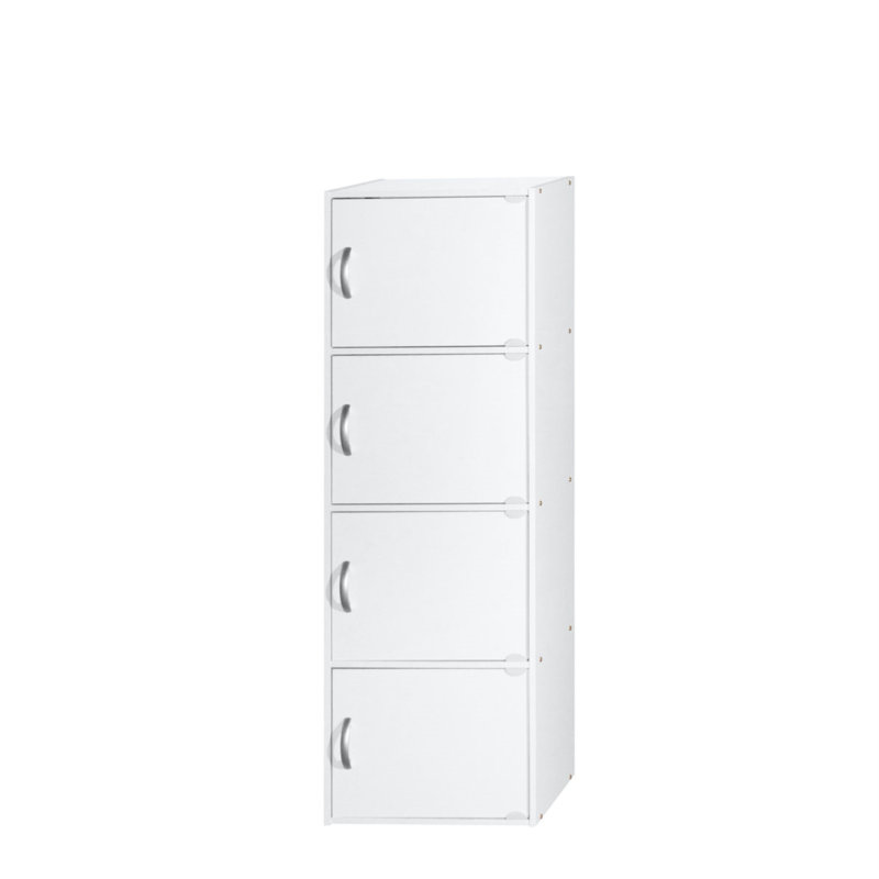 Aimee-Jane Storage Bookcase, White, (4 Shelves) 47.4" H x 15.9" W x 11.8" D
