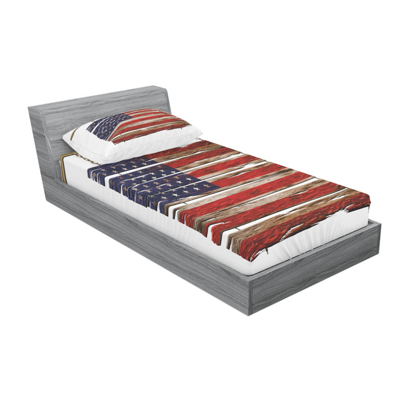 Ensemble de draps américain de juillet states flag, Ensemble de draps pour lit simple avec drap-housse