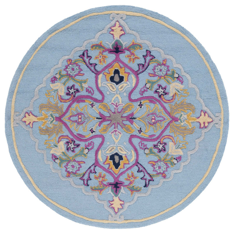 Blokzijl Hand Tufted Wool Oriental Rug, Round 5'