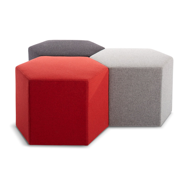 Hecks Hexagon Ottoman, Vesper Charcoal