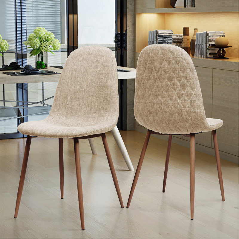 Chaise de salle à manger, Brun, Beige