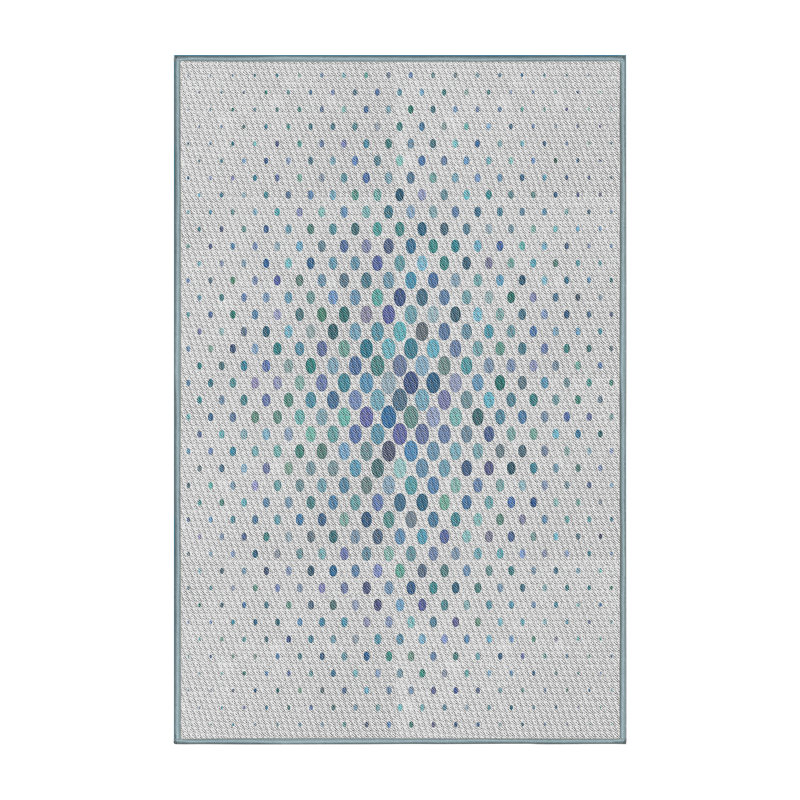 Tapis beige/bleu à motifs, Rectangle 2 pi x 3 pi