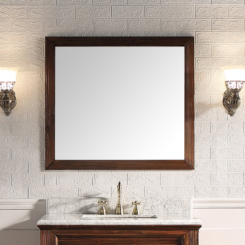 Claireville Wood Flat Wall Mirror, 31.5" x 35.4"