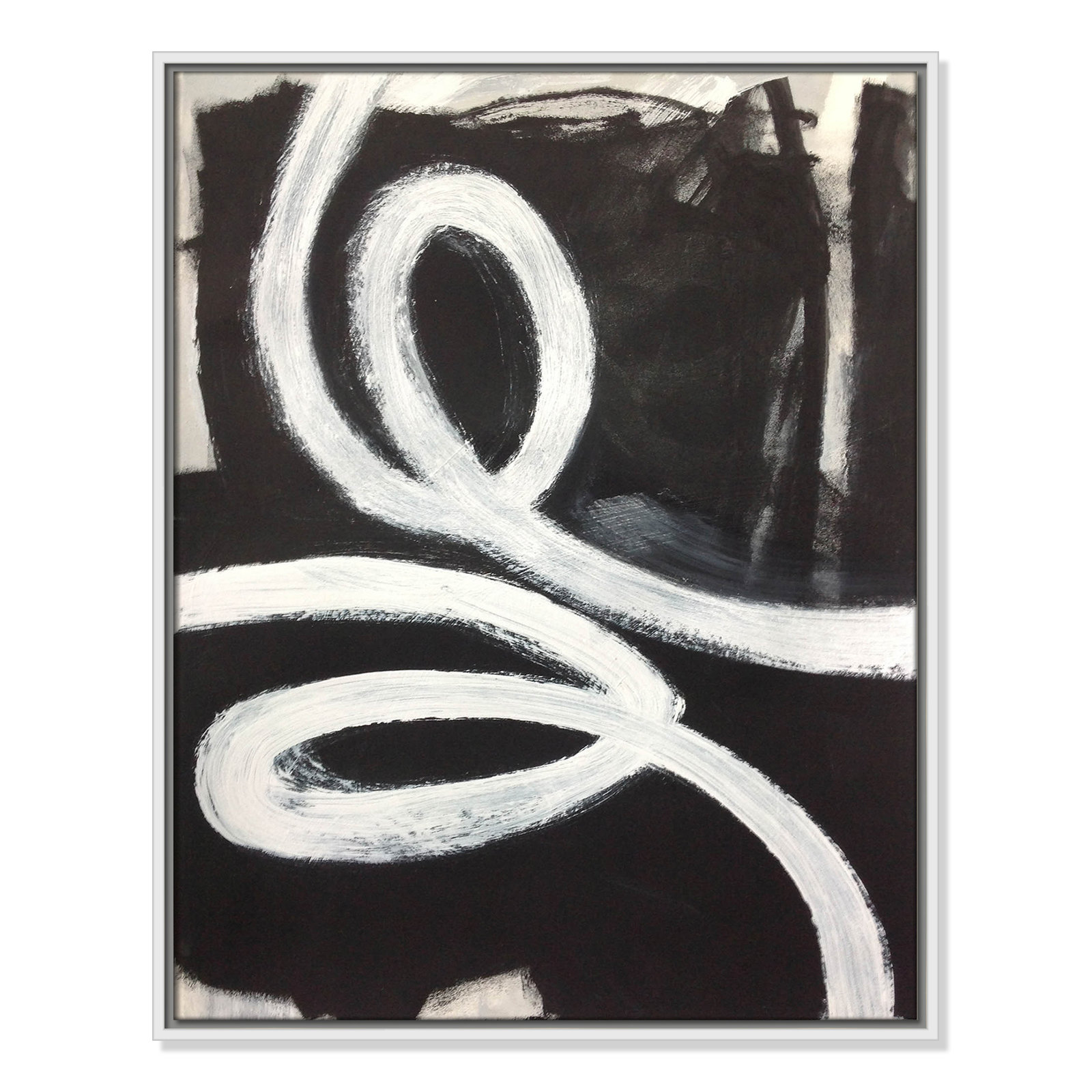 Bronte "Swirly Swirls I" Print, No, 29.5" H x 23.5" W x 2" D, White Floater Framed
