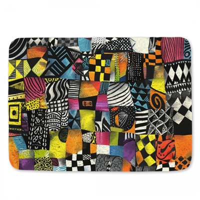 Patchwork Bath Mat Abstract Bathroom Decor Eclectic
