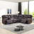 7-Piece Breathable Leather Power Reclining Sectional, Home Theater Couch With Storage, Cup Holder & LED-972976351