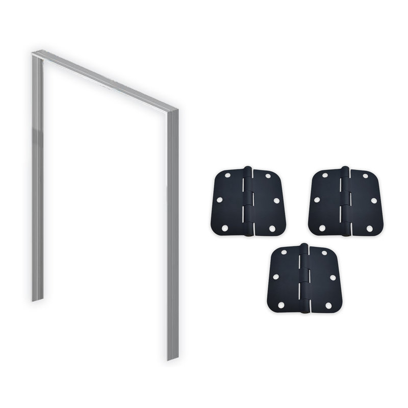 Trousse de quincaillerie de porte pré-montée 80 po H / Jambe ajustable, charnières, à gauche, vers l'intérieur 