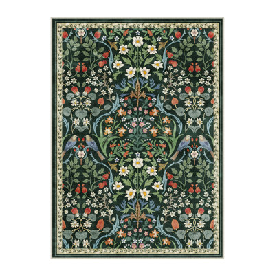 Tapis floral lavable en machine avec envers antidérapant Guston
