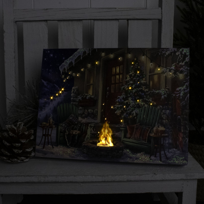 Ski Retreat 8X6 Lighted Tabletop Canvas