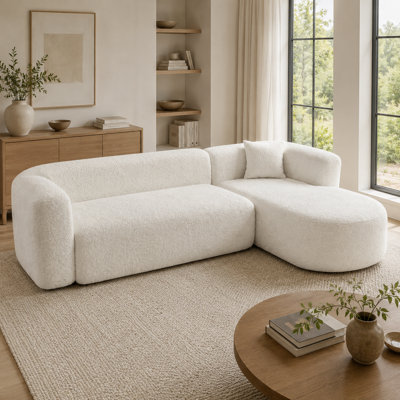 Canapé modulaire en forme de L de 109,4 po avec méridienne, canapé modulaire en chenille désossé et siège profond 2 pièces pour le salon