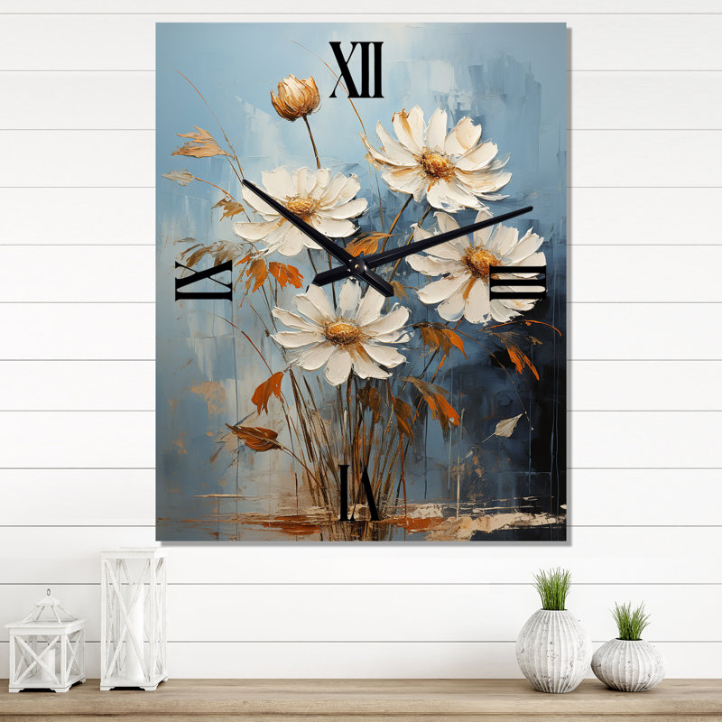 Horloge murale moderne Brittoni - Daisies, Petit