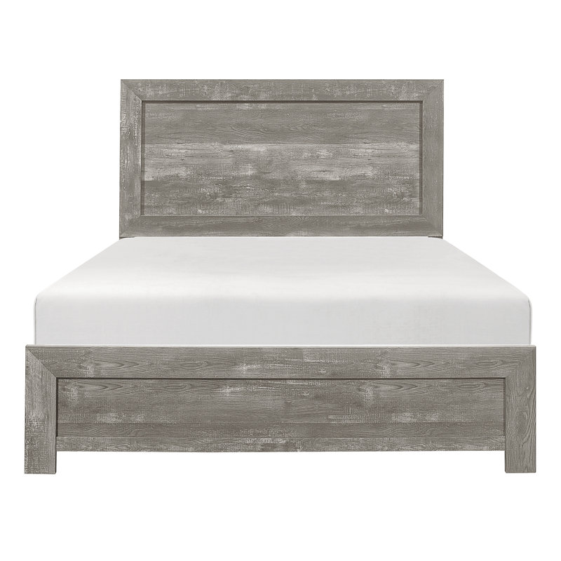 Wood Panel Bed, Full, Gray