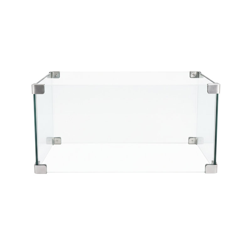 30" Square Glass Suited For Fire Pit Burners, Tempered Formation, Wind - Guarding Attribute Consistent Flame Operation, Modern Inspired Transparent Design To Decorate Any Space, Hassle Setup And