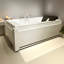 Baignoire à jets pour 2 personnes, 73 po x 48 po, hydromassage et changement de couleur, bonde gauche, drain en acrylique, conception en acrylique pour spa de détente à domicile