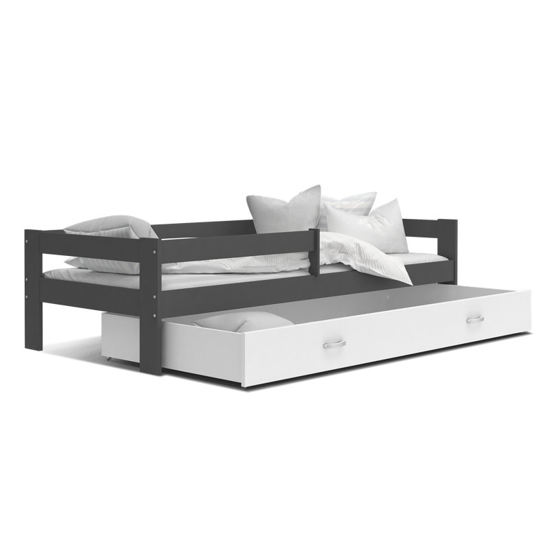 European Toddler (80 x 160cm) Drawer Bed, No, Grey/White