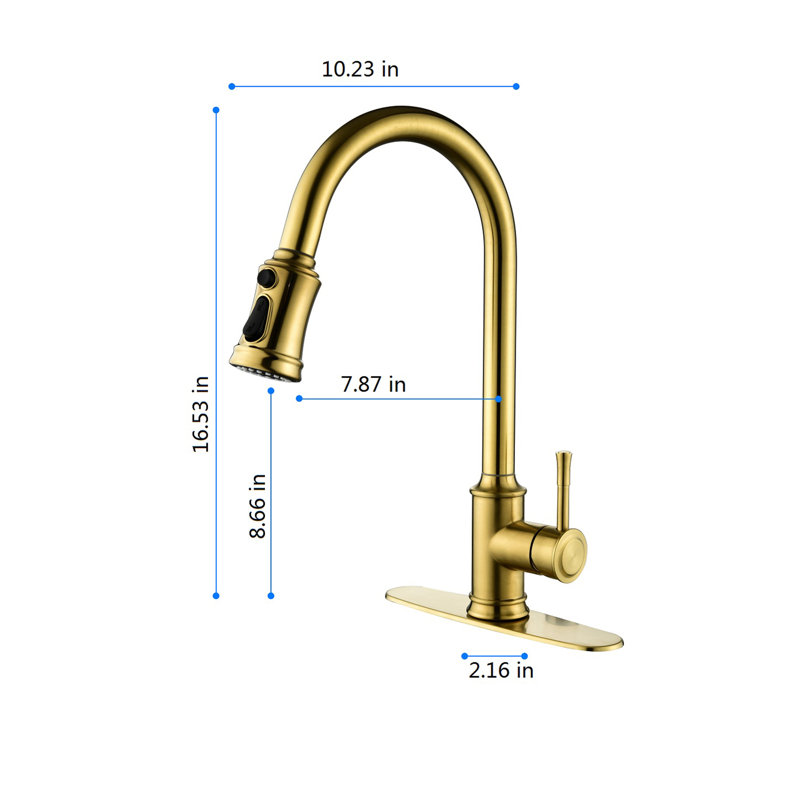 Naiyafly Pull Down Touch Kitchen Faucet, Gold