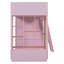Lit mezzanine simple avec tablettes, lit mezzanine en bois avec échelle et tablettes de rangement, rose et chêne naturel-133682834-133682842