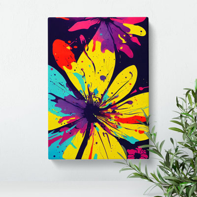 Pretty Painted Flowers No.6 Abstract - Wrapped Canvas Print