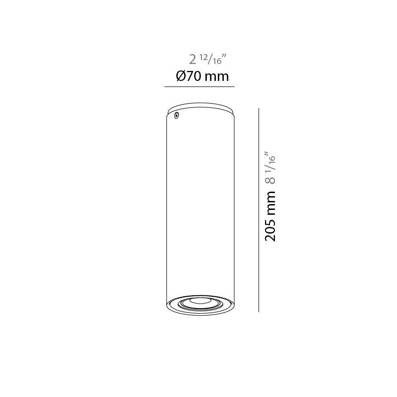 Kronn 2.7559'' Simple Cylinder Flush Mount