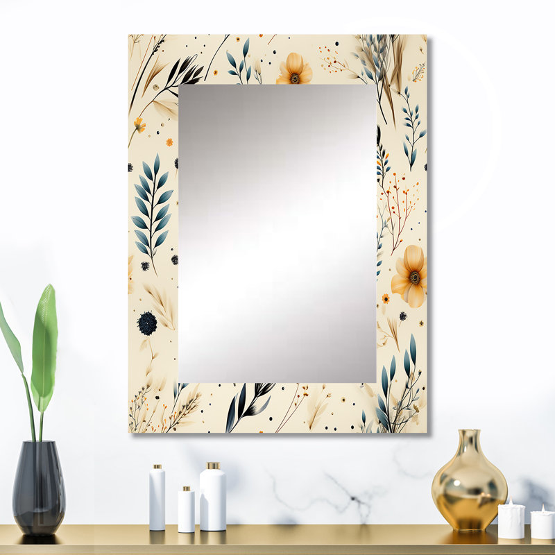 «Bern Nomadic Whispers Boho» - grand miroir géométrique, décor de miroir mural unique et moderne, impression d'art en métal