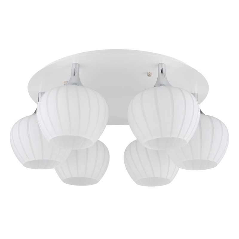 Nettey Glass Flush Mount, White, White