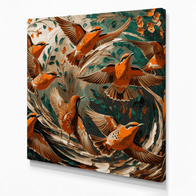 «Birds Rufous Bellied Thrush», art mural sur toile