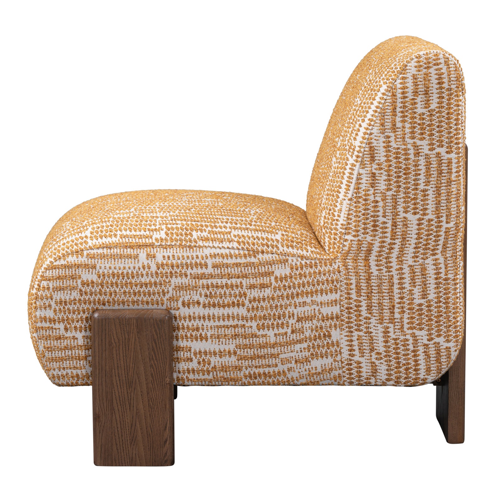 Chelsea Upholstered Slipper Chair, Gold Polyester Blend
