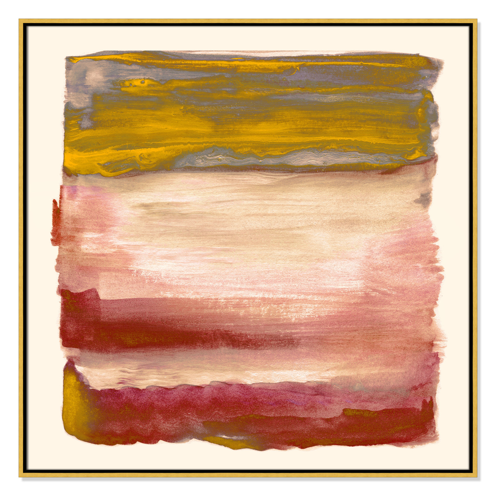 Casa Fine Arts "Yellow Sky I" Print by Nan, 37.5" H x 37.5" W, Gold