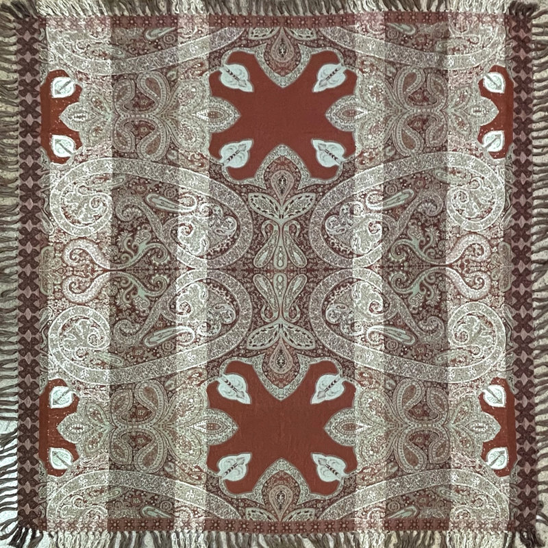 Hand Woven Throw Blanket, Ivory/Camel