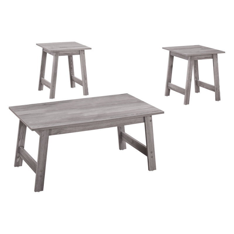 Table moderne grise 3 pièces - Tables basses, de bout et d'appoint pour le salon 3 pièces