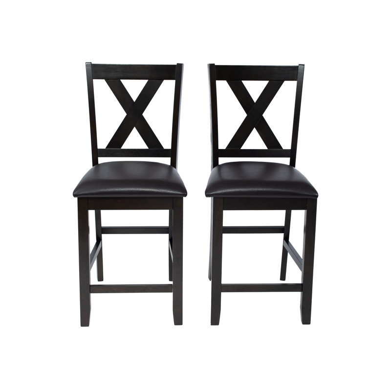 Ludwick Upholstered Counter Stool with Solid Wood Frame