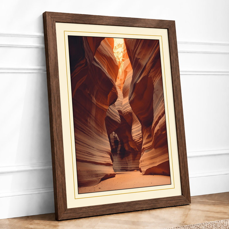 Canyon Light and Shadow Rustic - Framed Print, Walnut, A4 - 29.7 x 21.0 cm