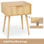Table de chevet 18,9 po, panneau de particules et panneau de fibres à densité moyenne, mélamine et formage sous vide, 1 tiroir, pieds hauts (2 pièces)-1460685368