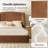 Waynesville Modern Upholstered Wingback Solid Wood Construction Platform Bed with chenille fabric and Rounded Corner-2000314519-1999176617