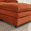 Canapé modulaire de 105 po en tissu de chenille rembourré de 105 po, canapé 3 places avec repose-pieds orange foncé-70533998